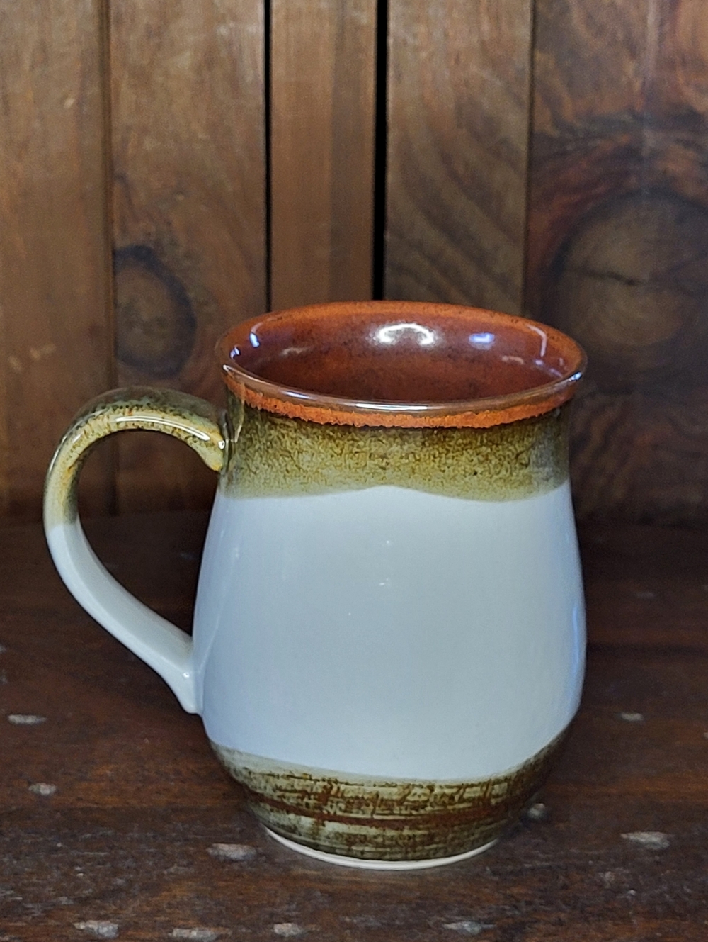Coastal Seagull Scenic Ceramic Mug in Brown and Blue - Picture 9 of 9